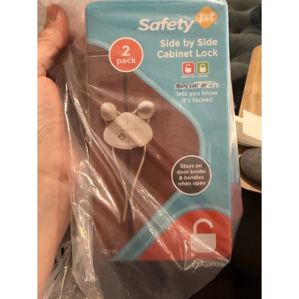 Safety 1st Side by Side Cabinet Lock 2-Pack SecurTech HS198 White Lot of 3
